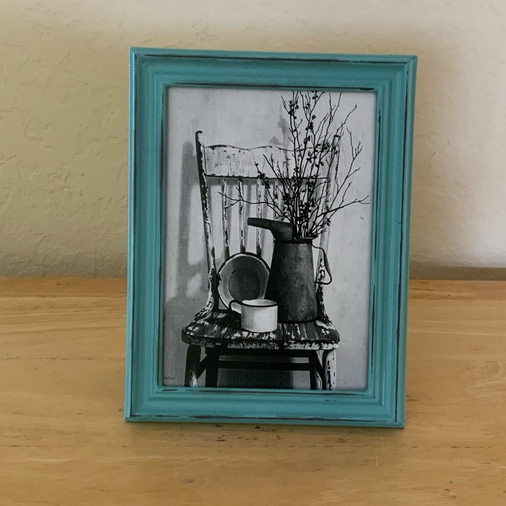 Farmhouse Primitive country chair picture 5x7 w/frame